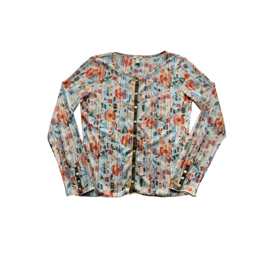 J. Jill XS Floral Button Cardigan  Made In Northern Mariana Islands #9087