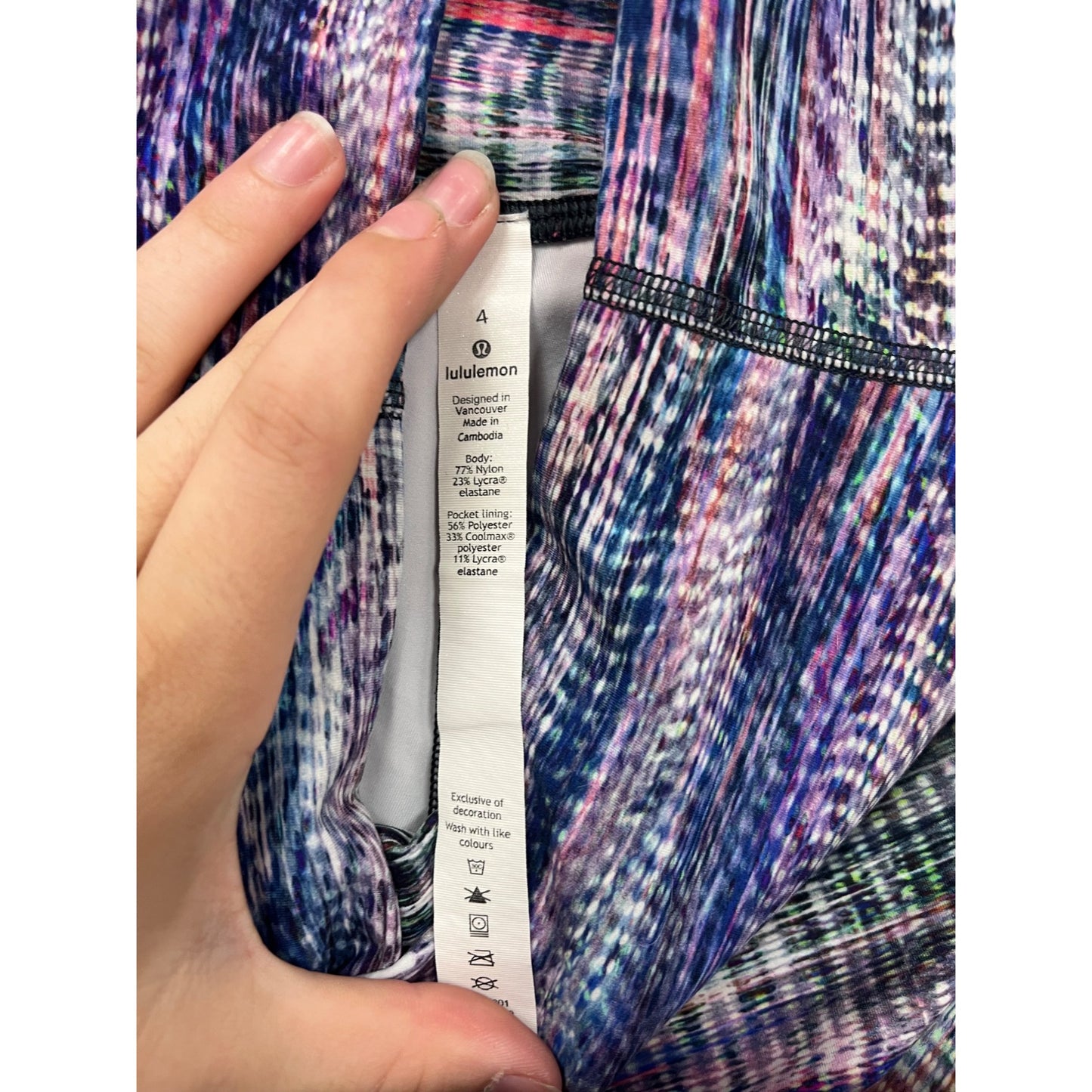 Lululemon High-Rise Multi-Color Leggings Size 4 #8843