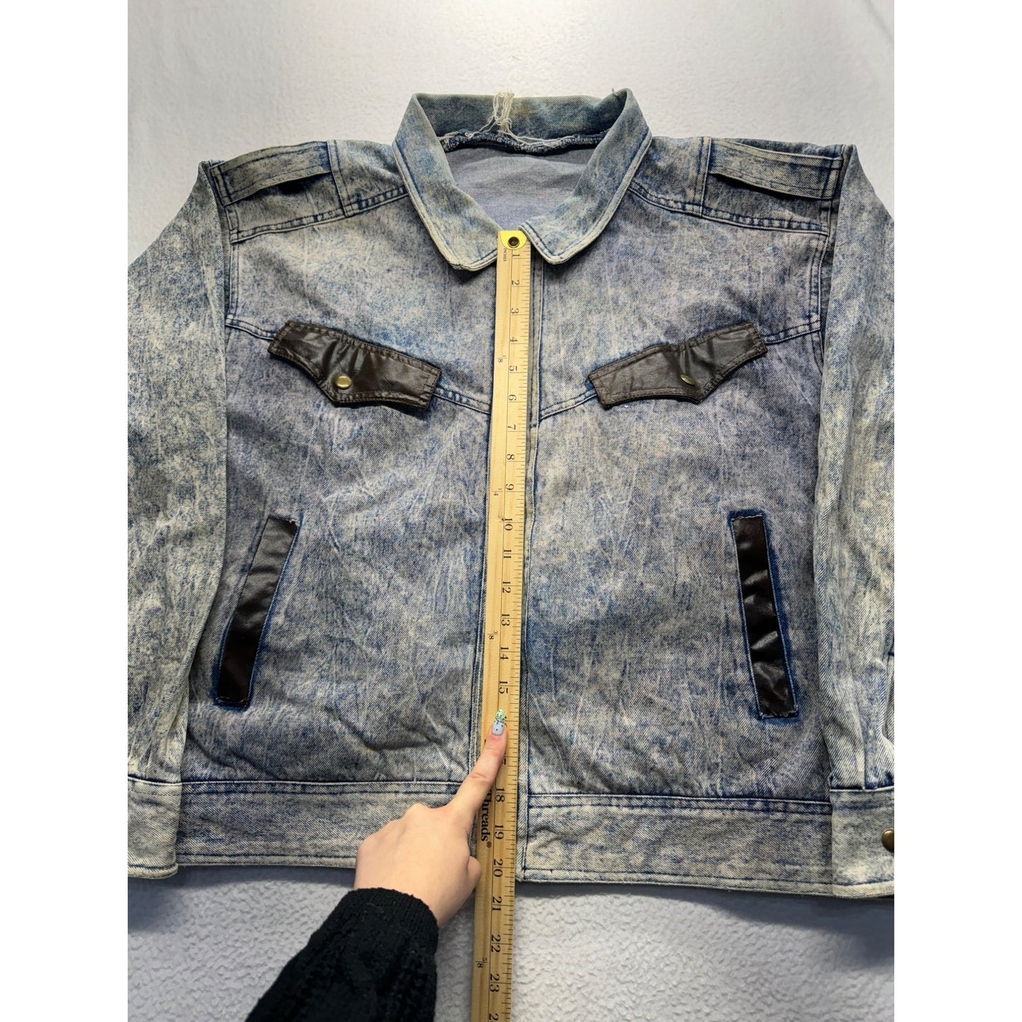 Women’s Vintage Distressed Acid Wash Jean Jacket #5283