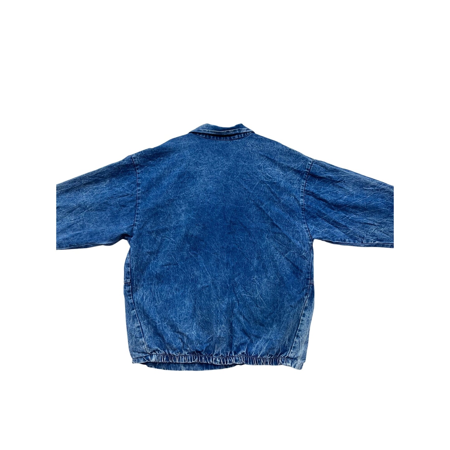 Vintage Carlyle Medium Denim Jacket With Button Front Wide Lapels #8656