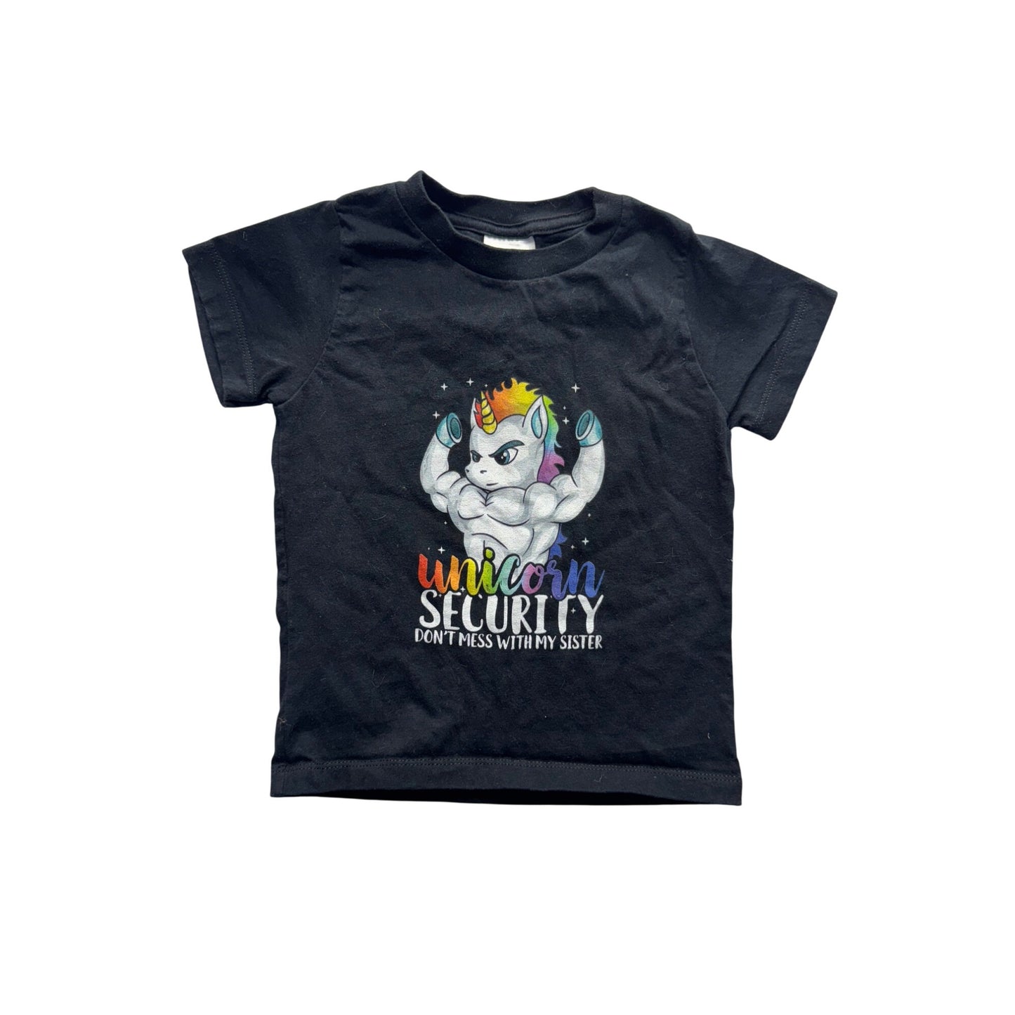 Unicorn Security Toddler T-Shirt 2T Port & Company Black 100% Cotton #9364