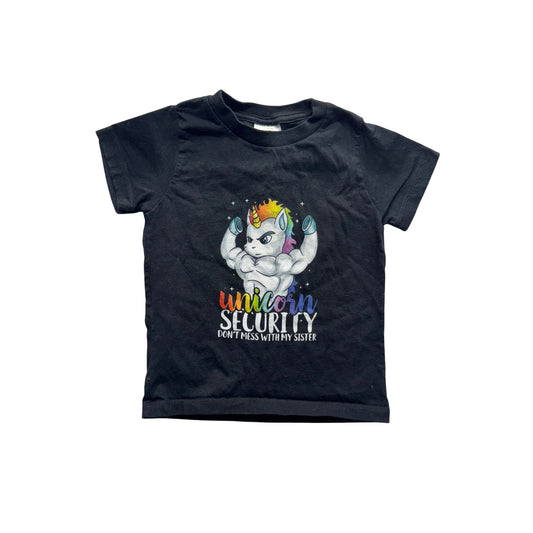 Unicorn Security Toddler T-Shirt 2T Port & Company Black 100% Cotton #9364