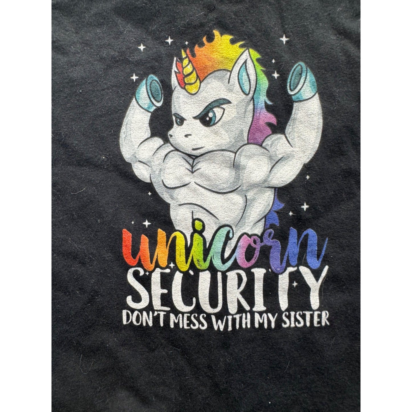 Unicorn Security Toddler T-Shirt 2T Port & Company Black 100% Cotton #9364