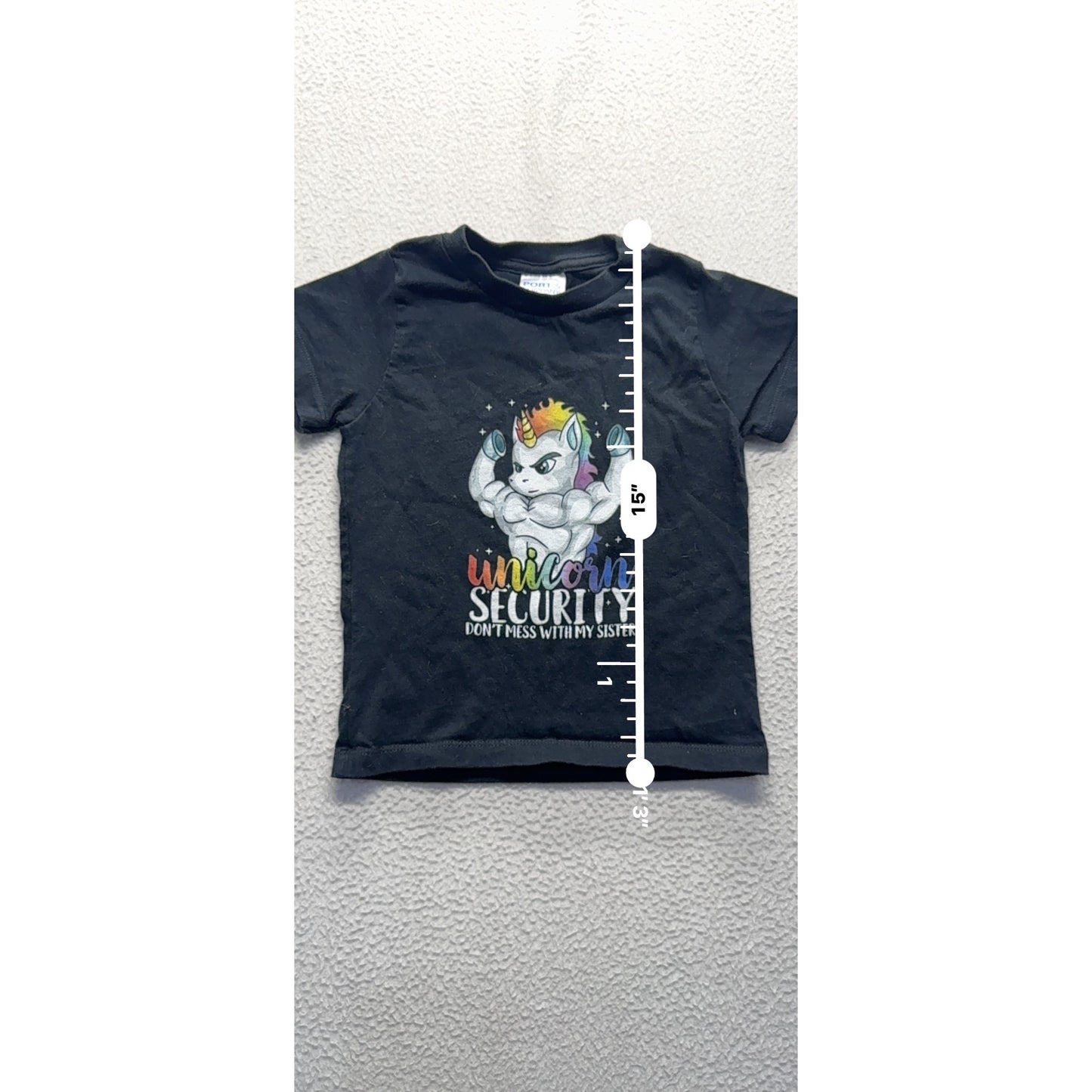 Unicorn Security Toddler T-Shirt 2T Port & Company Black 100% Cotton #9364