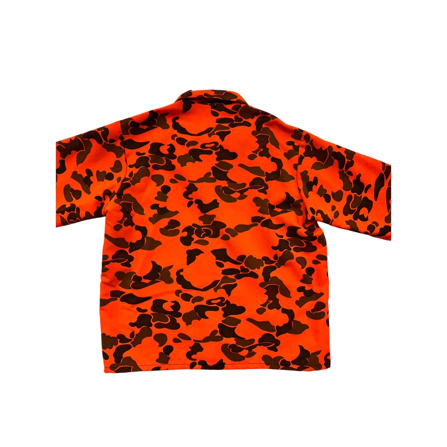Orange & Brown Camo Hunting Jacket With Button Front 4 Pockets & Long Sleeves #8975