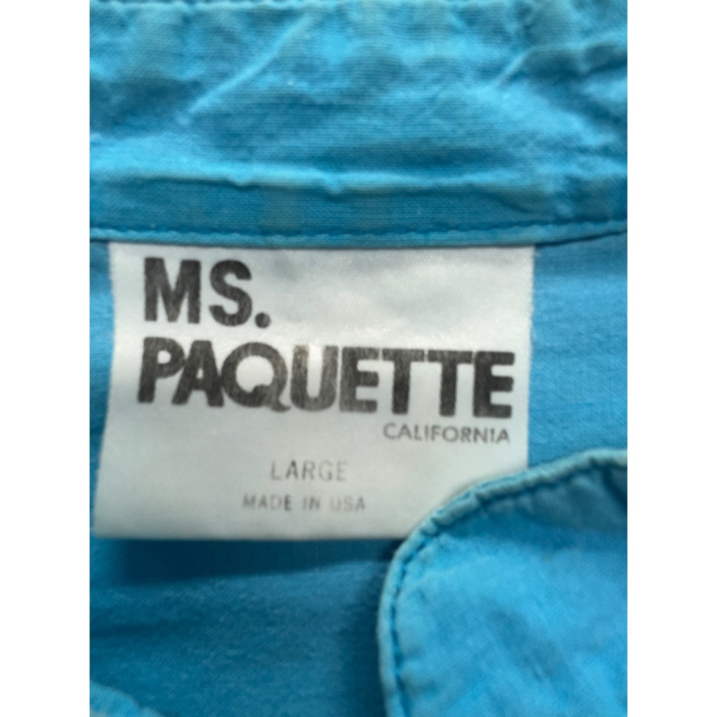 Ms. Paquette Womens Blue Pullover Top Size L 100% Cotton W #9584