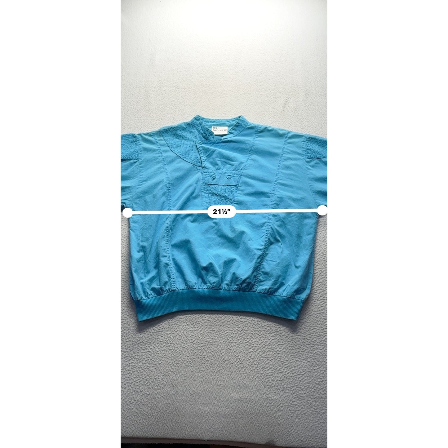 Ms. Paquette Womens Blue Pullover Top Size L 100% Cotton W #9584