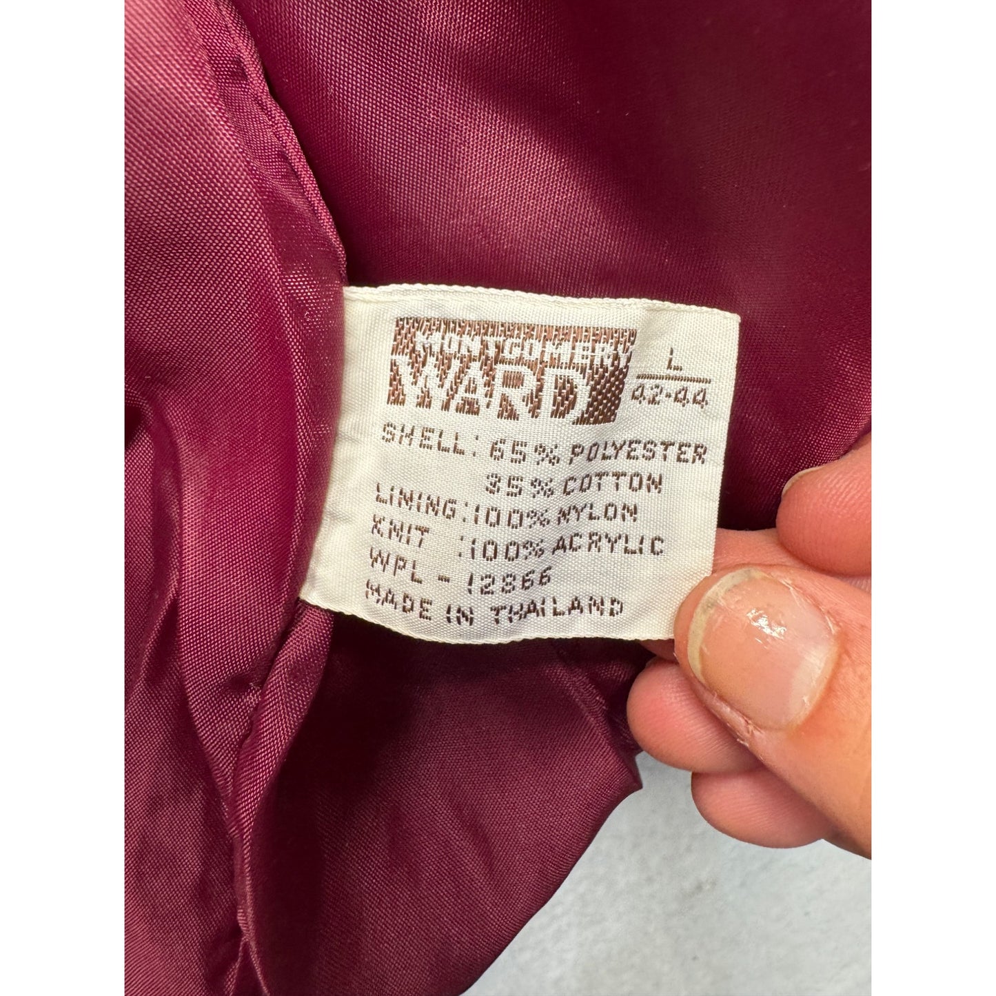 Vintage Montgomery Ward Spare Time Collection Red Bomber Jacket L 42-44 #9093