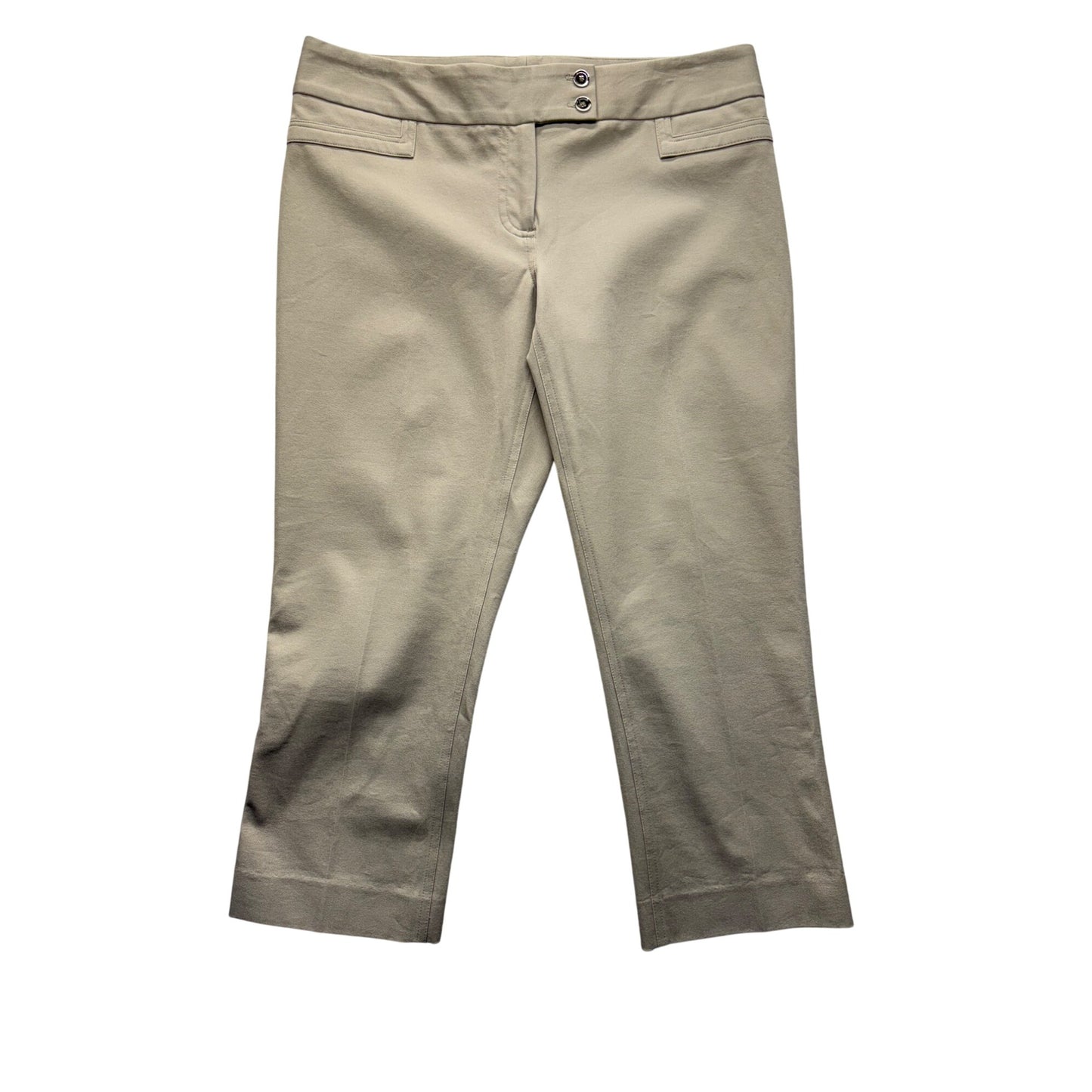 Alfani Beige Cropped Pants Size 8 Cotton Blend Machine Washable #236B