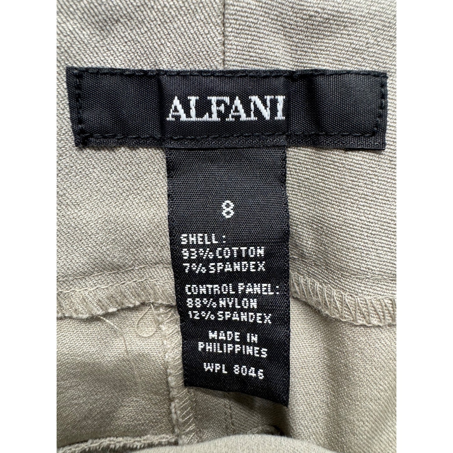 Alfani Beige Cropped Pants Size 8 Cotton Blend Machine Washable #236B