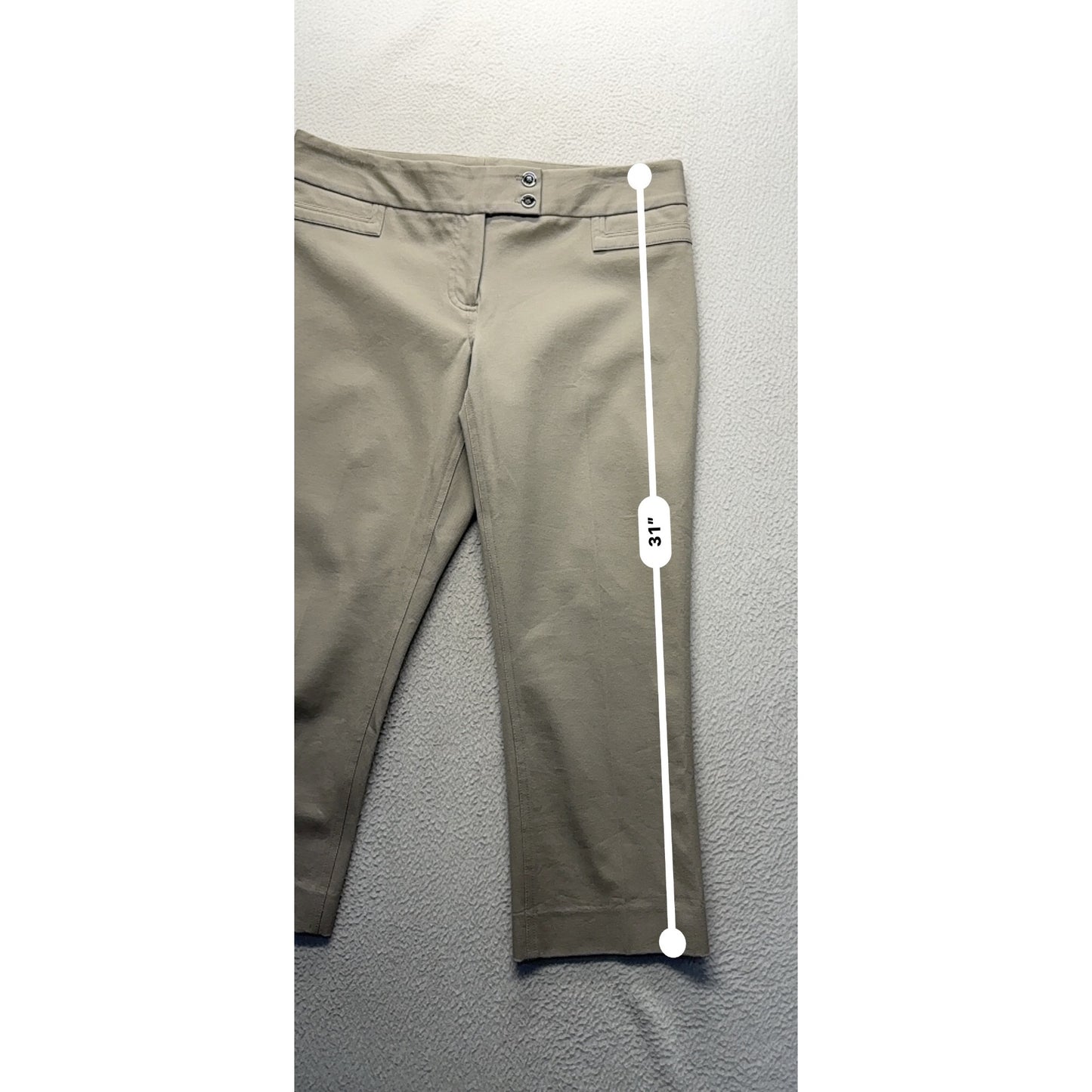 Alfani Beige Cropped Pants Size 8 Cotton Blend Machine Washable #236B