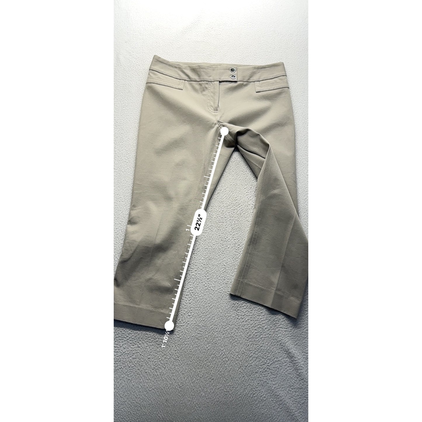 Alfani Beige Cropped Pants Size 8 Cotton Blend Machine Washable #236B