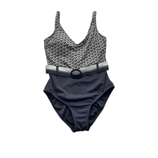 One-Piece Swimsuit With Geometric Print & Belted Waist By Bleu Rod Beattie #7811