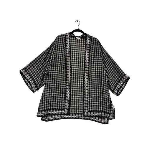 Max Studio Black & White Kimono Jacket Size L #894A