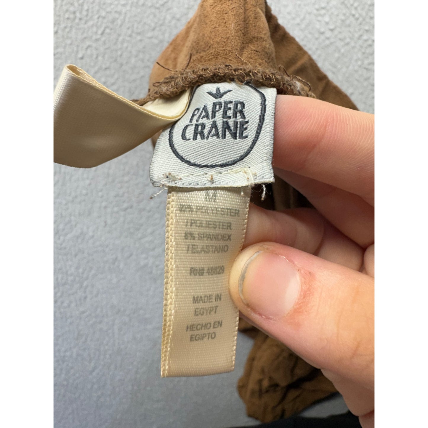 Brown Paper Crane High-Waist Stretchy Leggings M Polyester/Spandex 281B