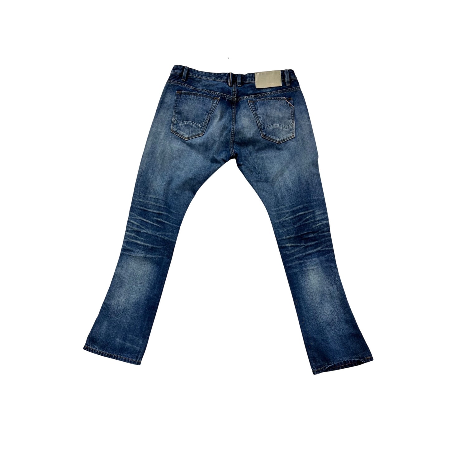 Cult Of Individuality Distressed Bootcut Jeans Size 38 Blue Denim #799A