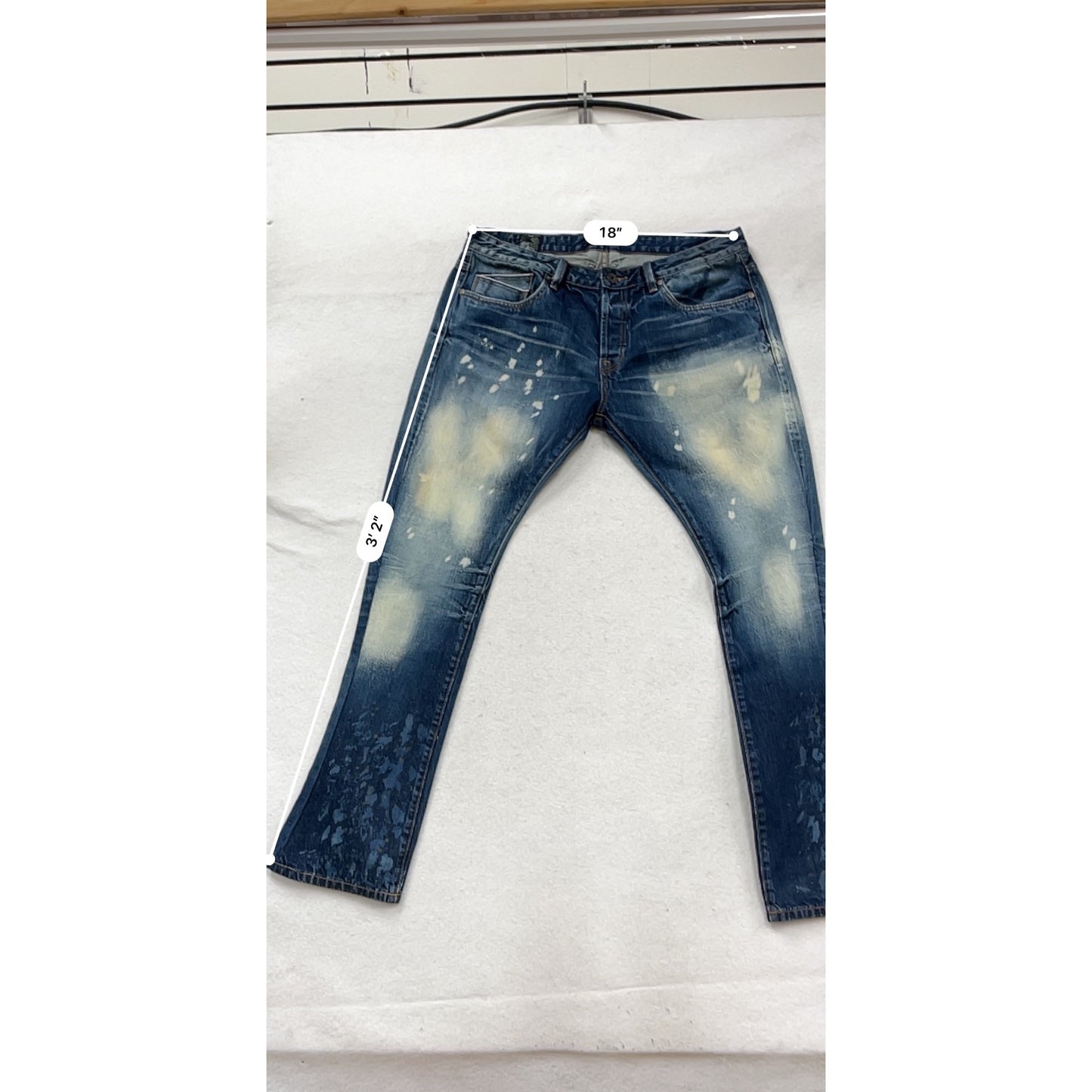 Cult Of Individuality Distressed Bootcut Jeans Size 38 Blue Denim #799A