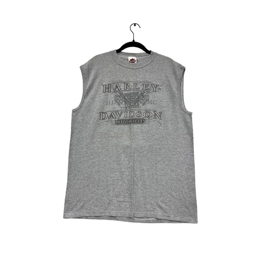 Harley-Davidson Albany Georgia X-Large Sleeveless Gray T-Shirt #616A