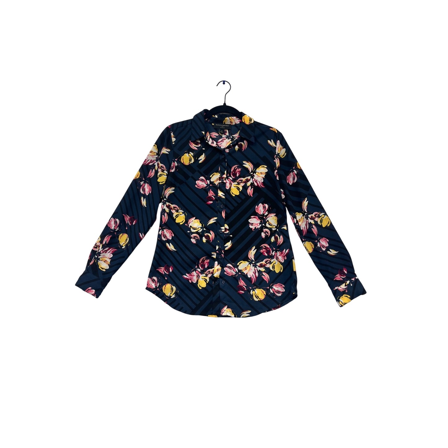 Banana Republic Floral & Striped Blouse XS #666A