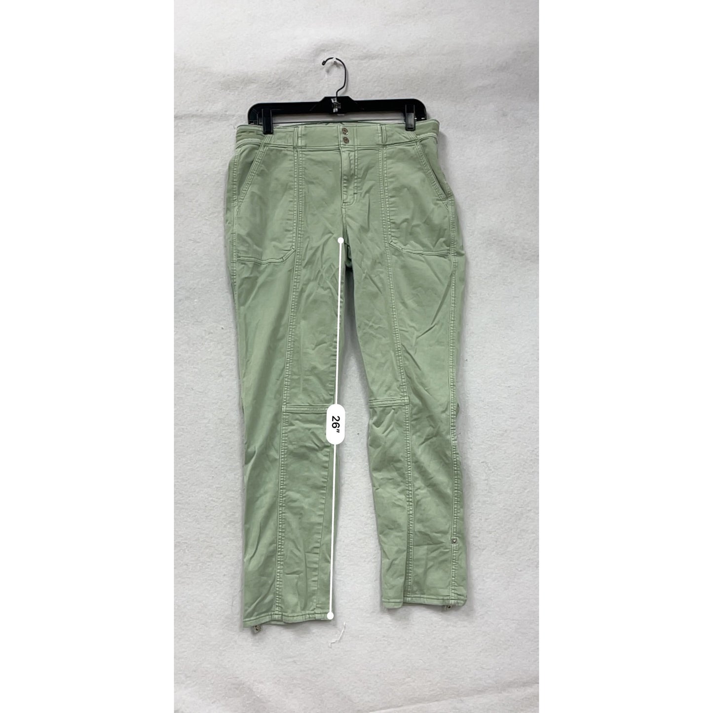 Womens WHBM Light Green Mid-Rise Utility Pants Size 8 #6737