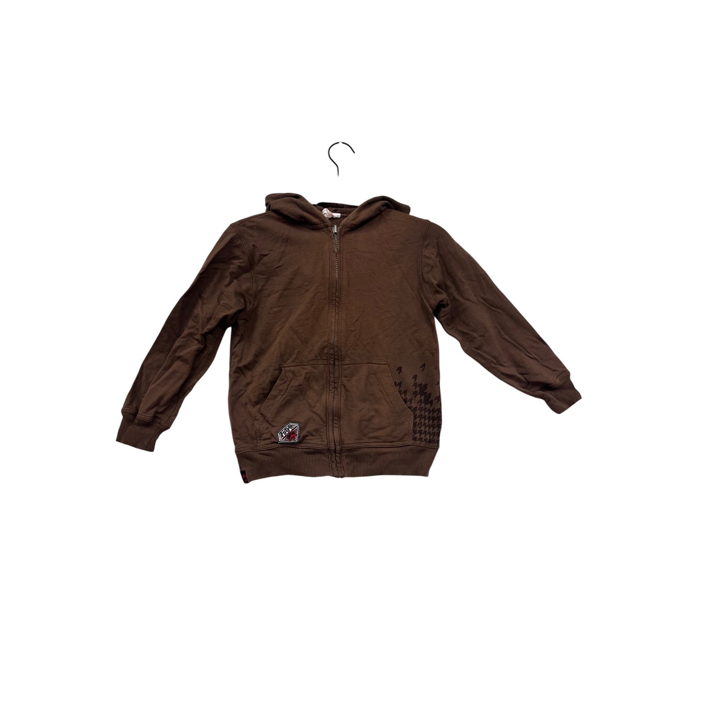 Brown Hawk Hoodie Jacket Reversible size 7 #8521