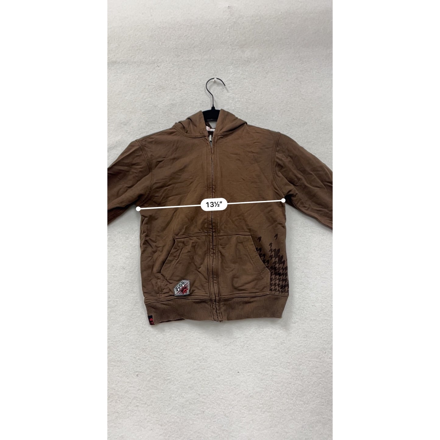 Brown Hawk Hoodie Jacket Reversible size 7 #8521