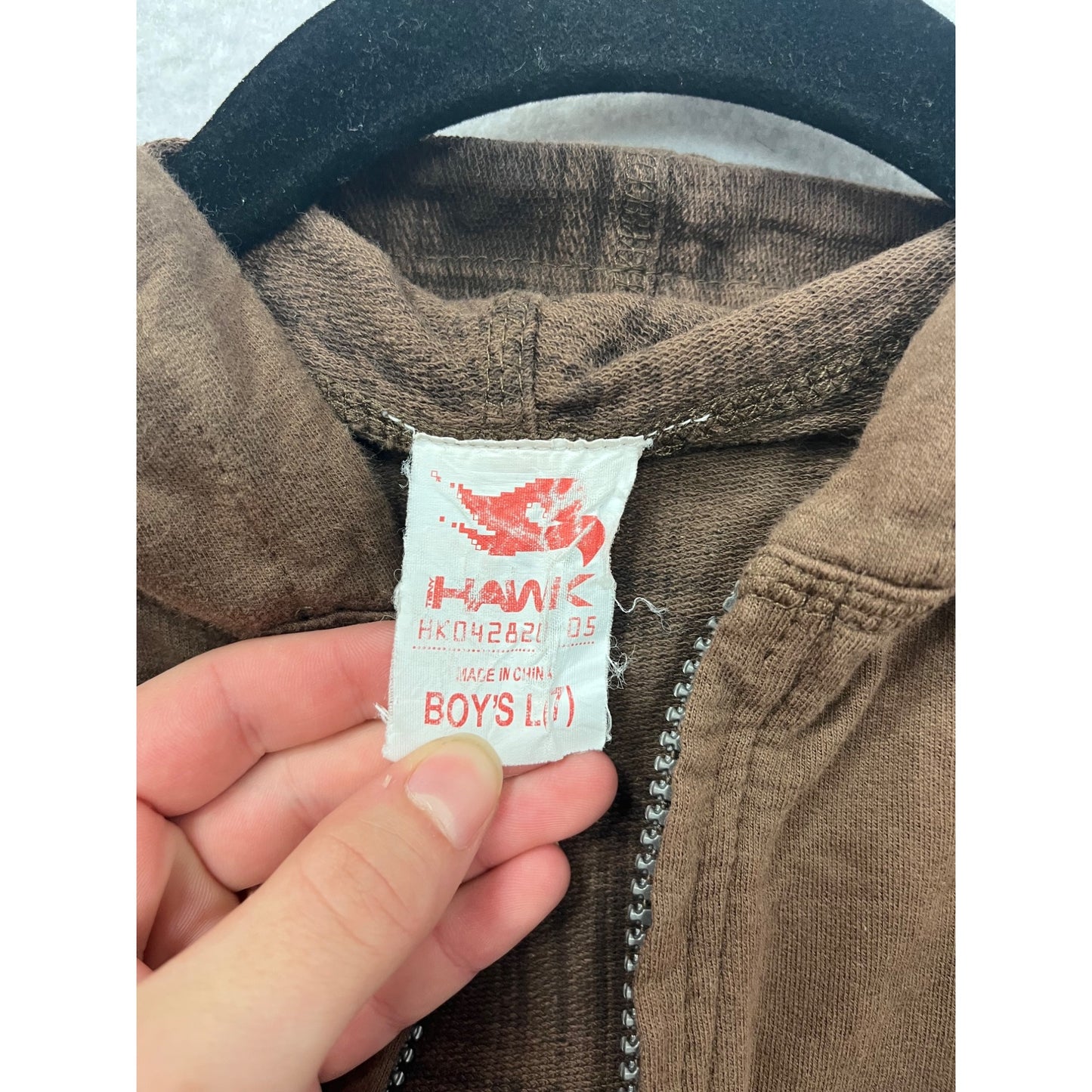 Brown Hawk Hoodie Jacket Reversible size 7 #8521