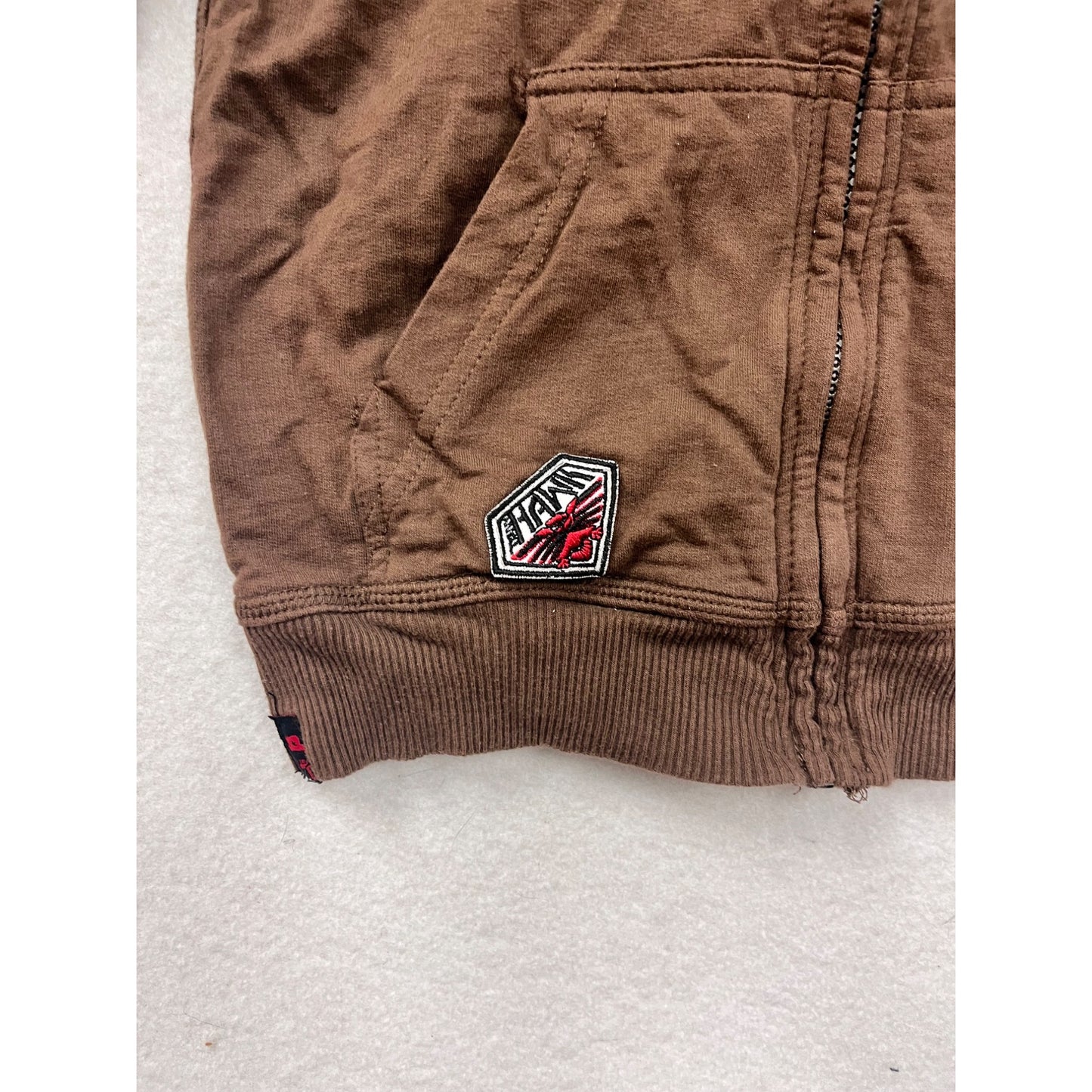 Brown Hawk Hoodie Jacket Reversible size 7 #8521