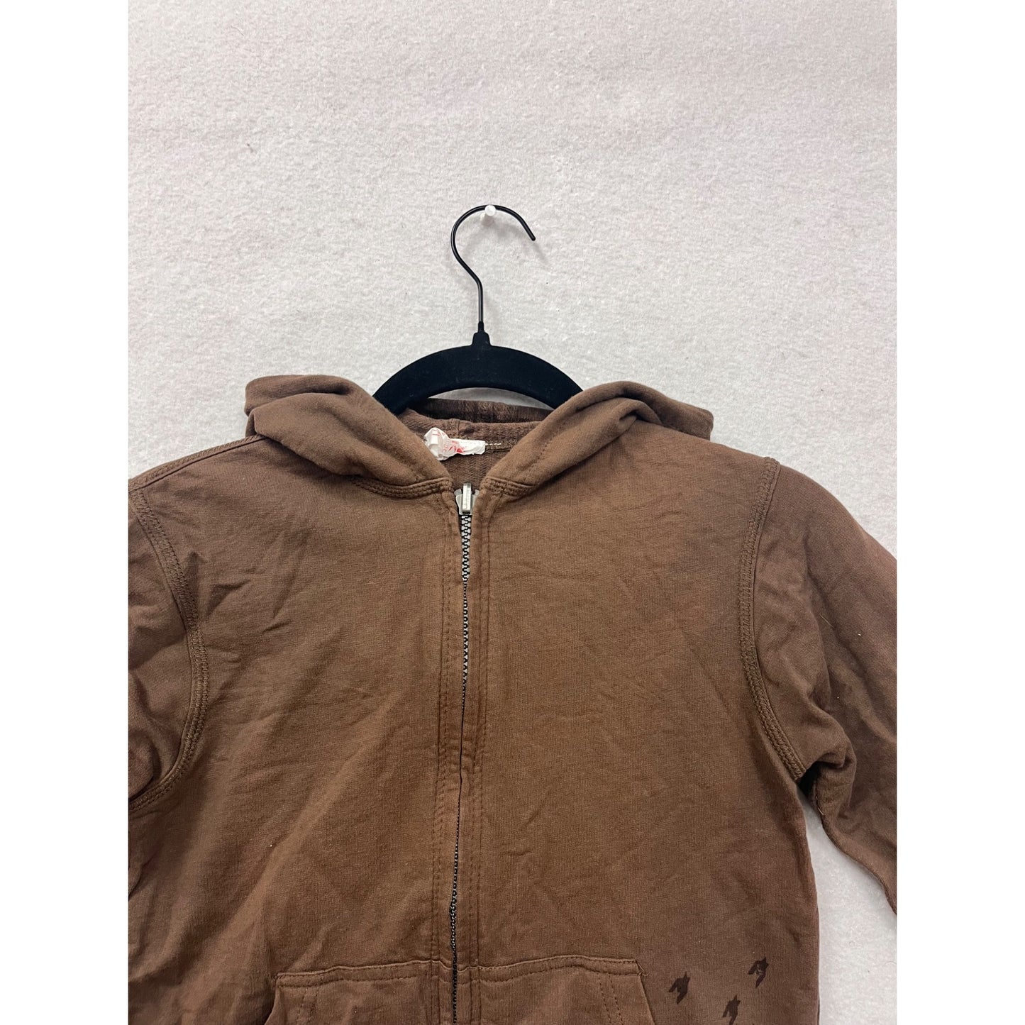 Brown Hawk Hoodie Jacket Reversible size 7 #8521