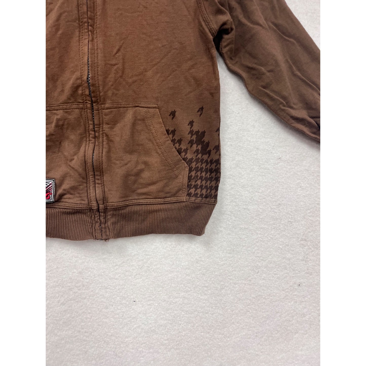 Brown Hawk Hoodie Jacket Reversible size 7 #8521