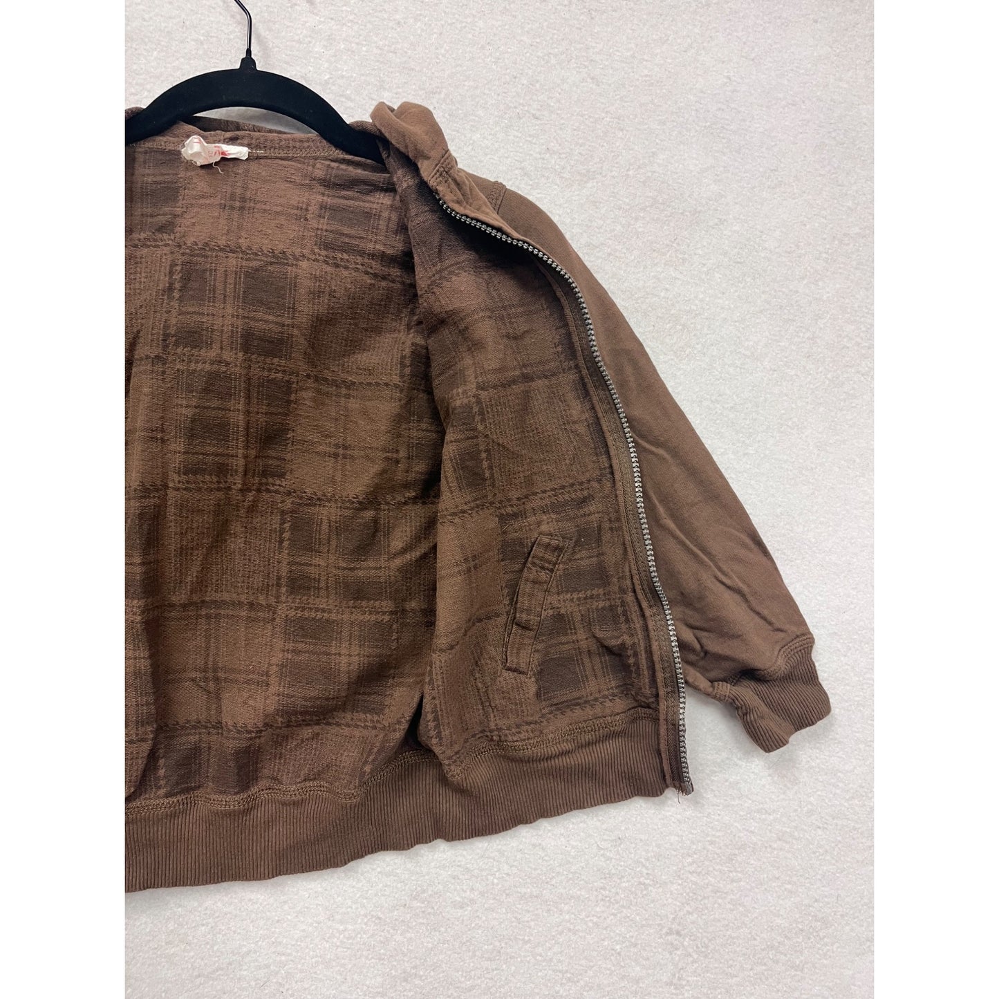 Brown Hawk Hoodie Jacket Reversible size 7 #8521