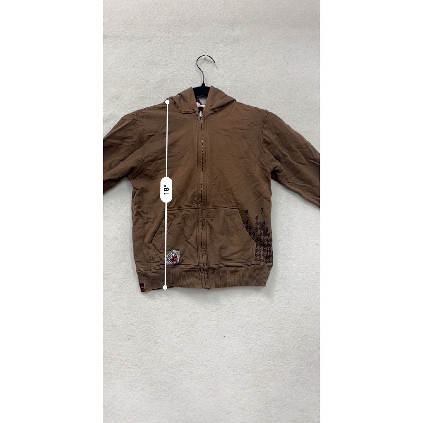 Brown Hawk Hoodie Jacket Reversible size 7 #8521