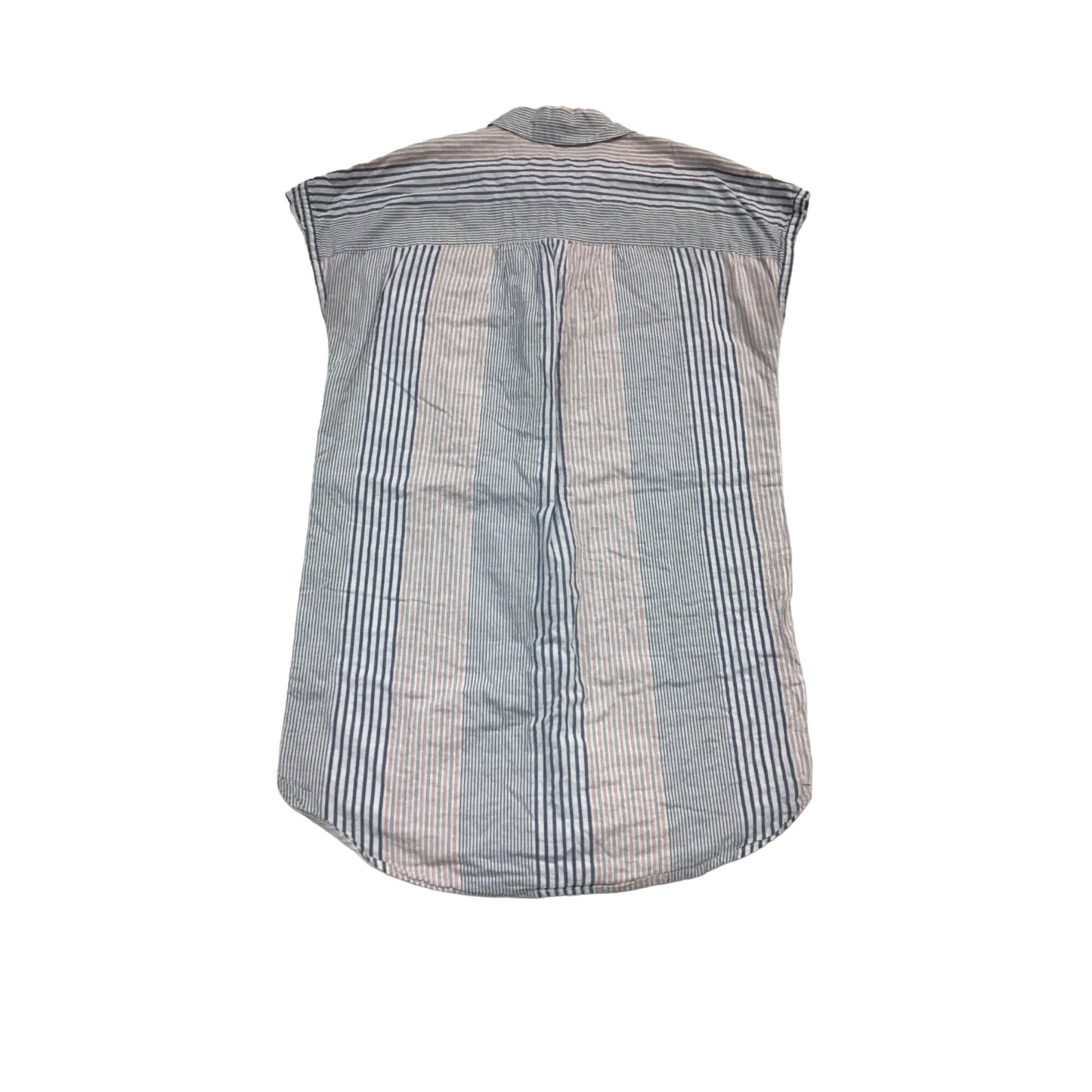 Madewell Womens Striped Sleeveless Button-Down S Blue & Red Stripe #205