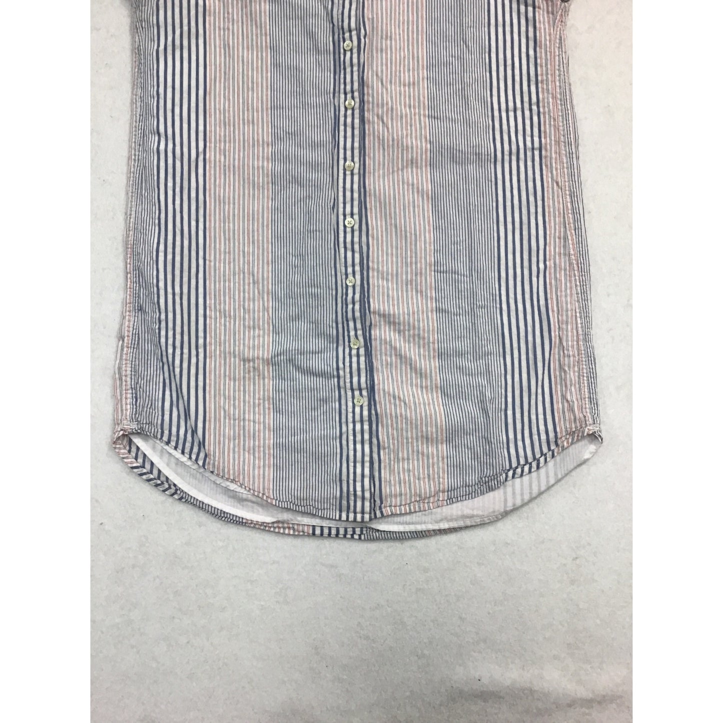 Madewell Womens Striped Sleeveless Button-Down S Blue & Red Stripe #205