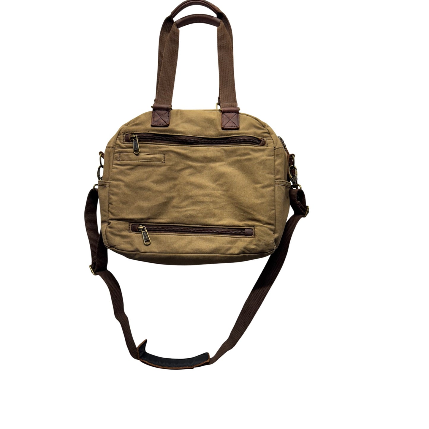 Duluth Trading Co. Brown Canvas Convertible Tote & Crossbody Bag 9487