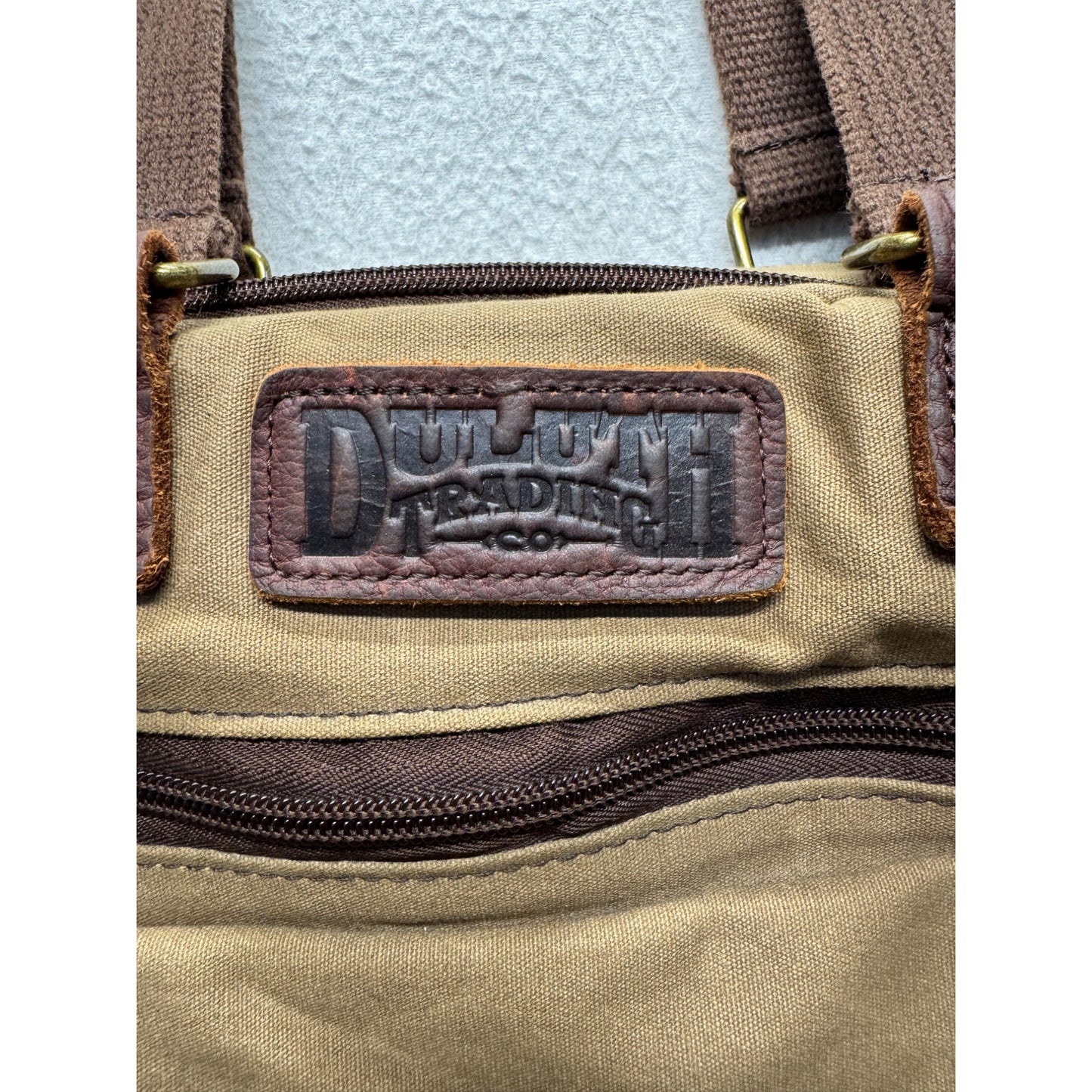 Duluth Trading Co. Brown Canvas Convertible Tote & Crossbody Bag 9487