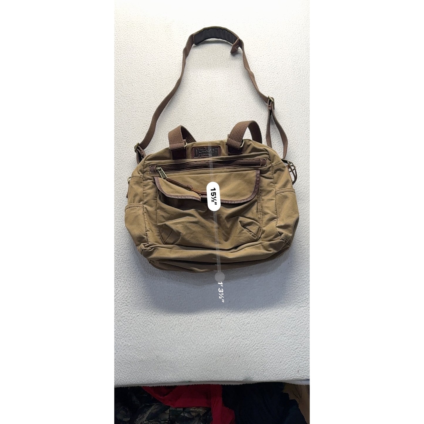 Duluth Trading Co. Brown Canvas Convertible Tote & Crossbody Bag 9487