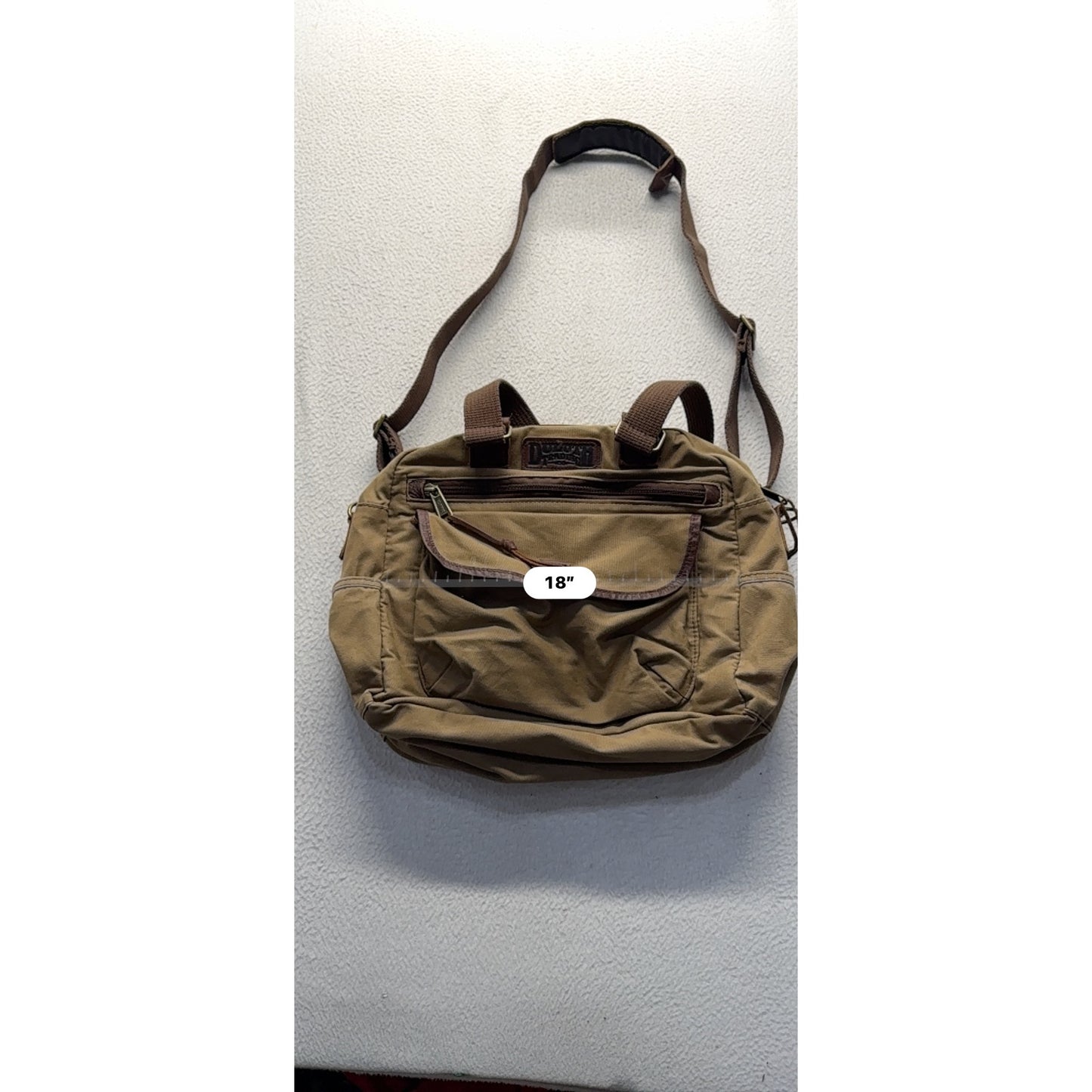 Duluth Trading Co. Brown Canvas Convertible Tote & Crossbody Bag 9487