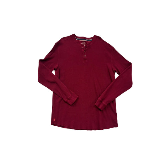 Levis Red Waffle Knit Henley Shirt XXXL #8302