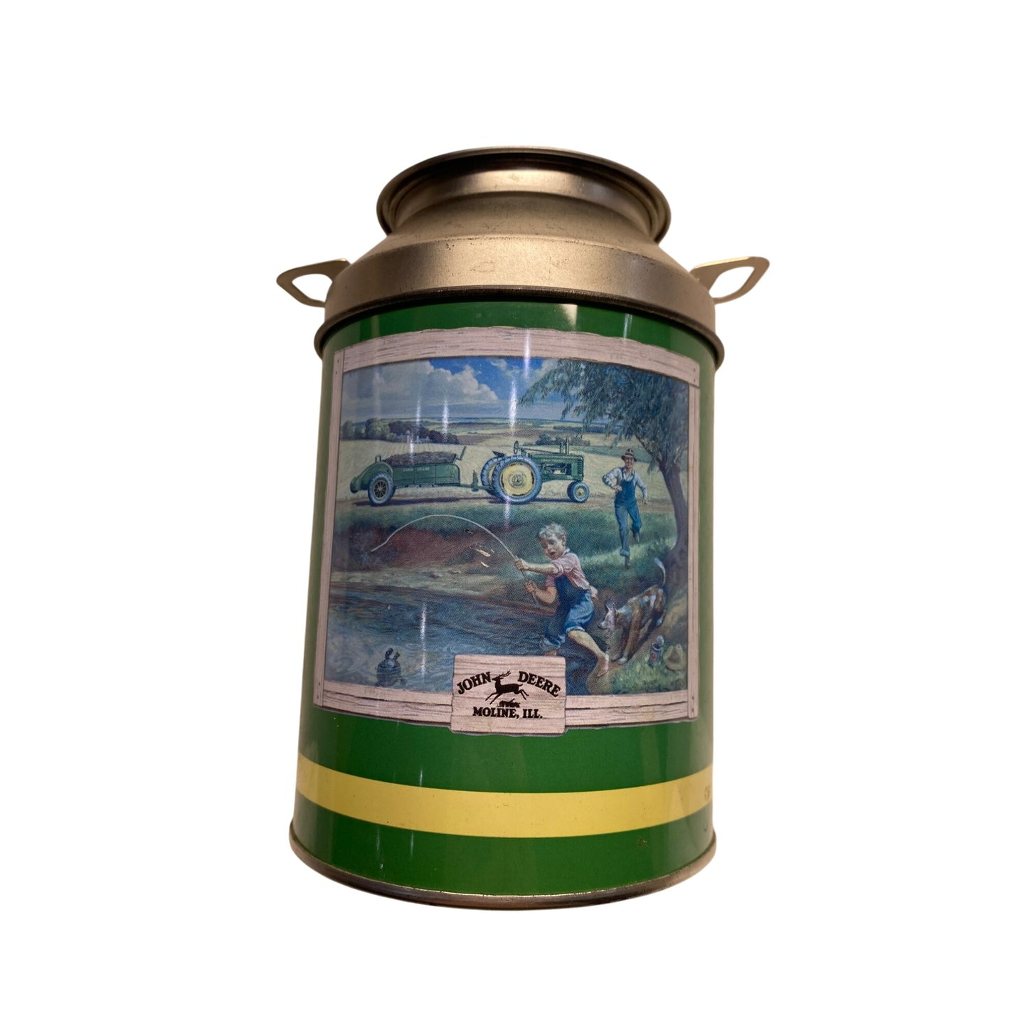 Vintage Mini John deer milk can #5497