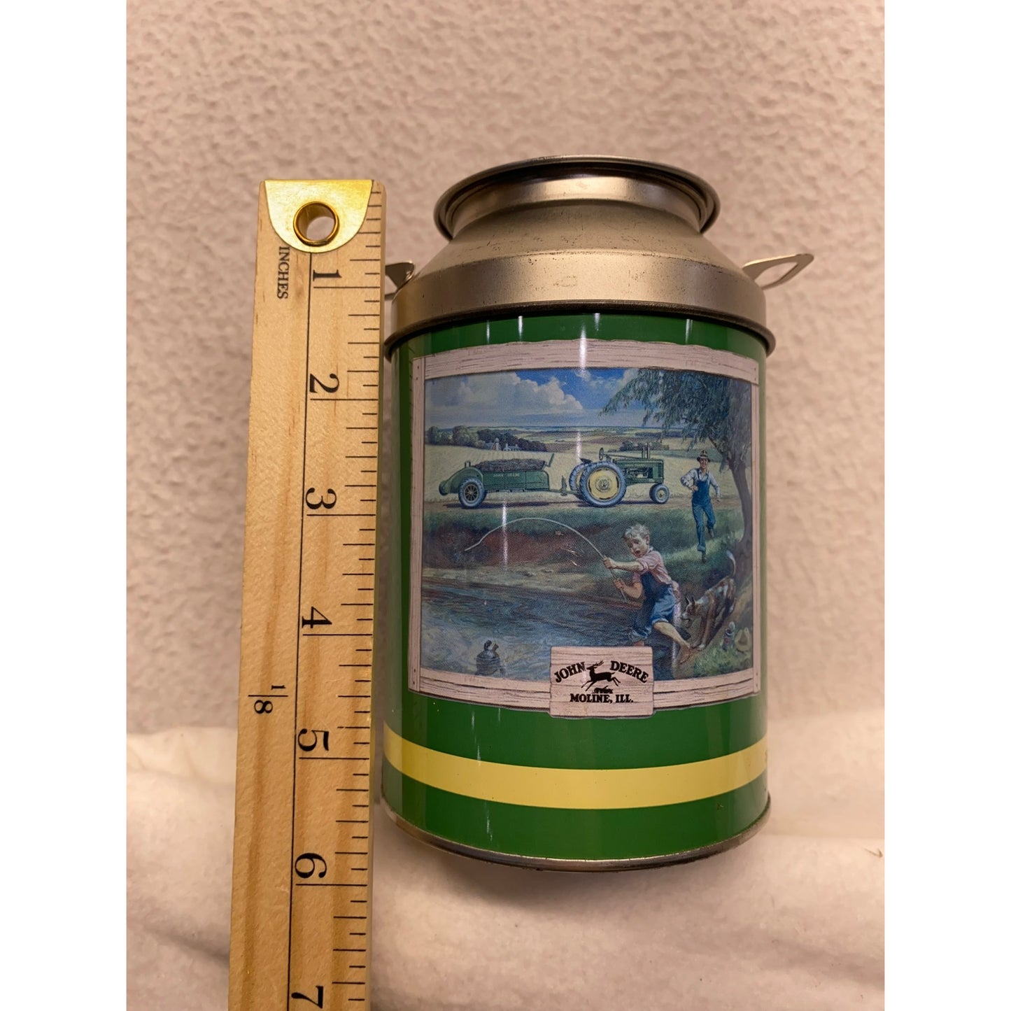 Vintage Mini John deer milk can #5497