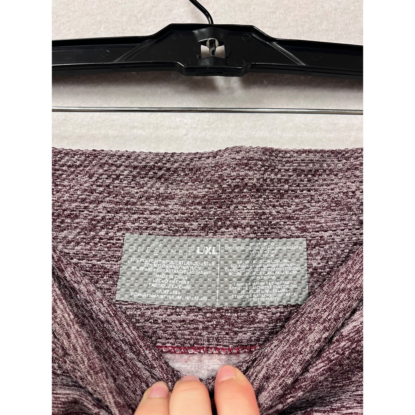 Womens L/XL Marled Purple High-Waist Leggings By One5One #8473