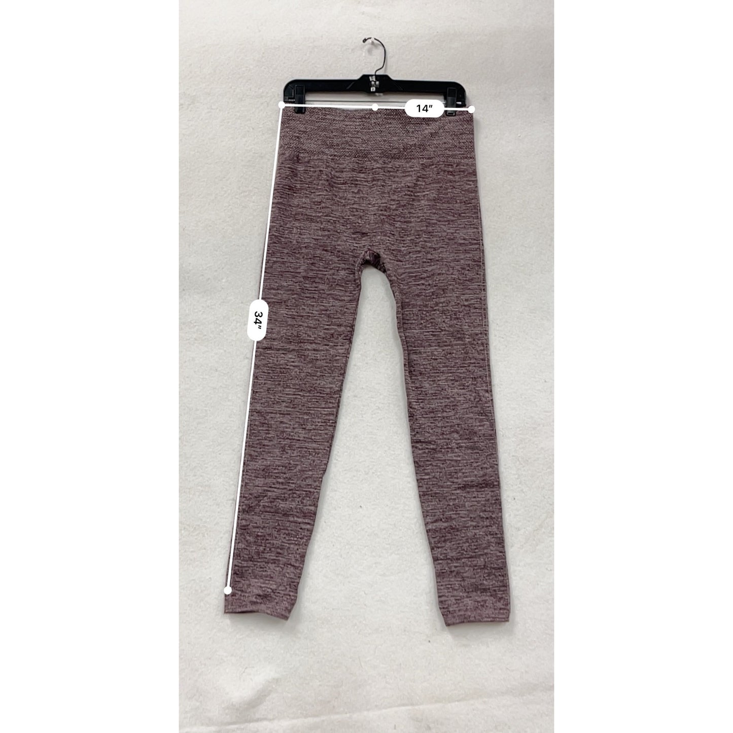 Womens L/XL Marled Purple High-Waist Leggings By One5One #8473