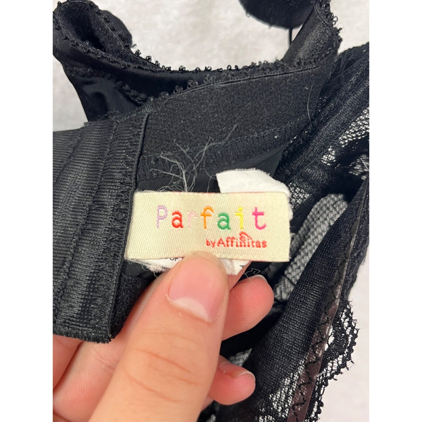 Parfait By Affinitas Black Lace Underwire Full Coverage Bra Size 32FF #8745