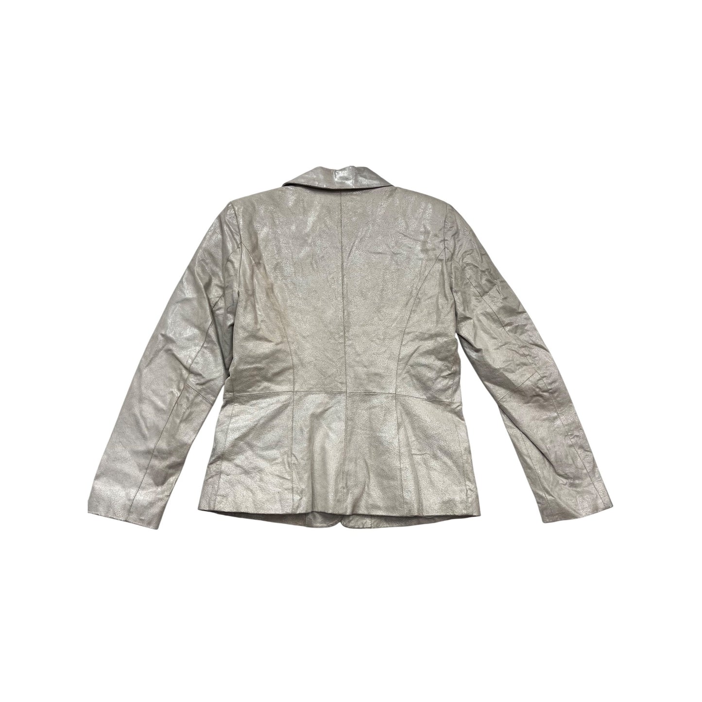 Terry Lewis XS Genuine Leather Silver Blazer Jacket #962A