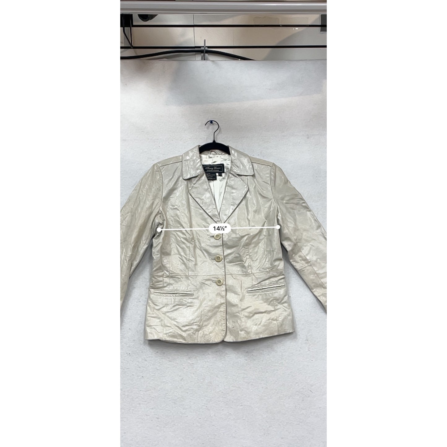 Terry Lewis XS Genuine Leather Silver Blazer Jacket #962A