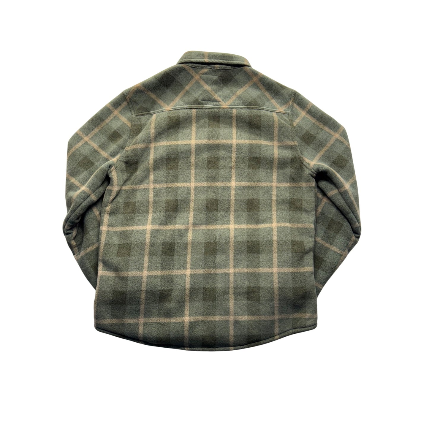 Voyager Green Plaid Sherpa-Lined Flannel Shirt Jacket Size L #128B