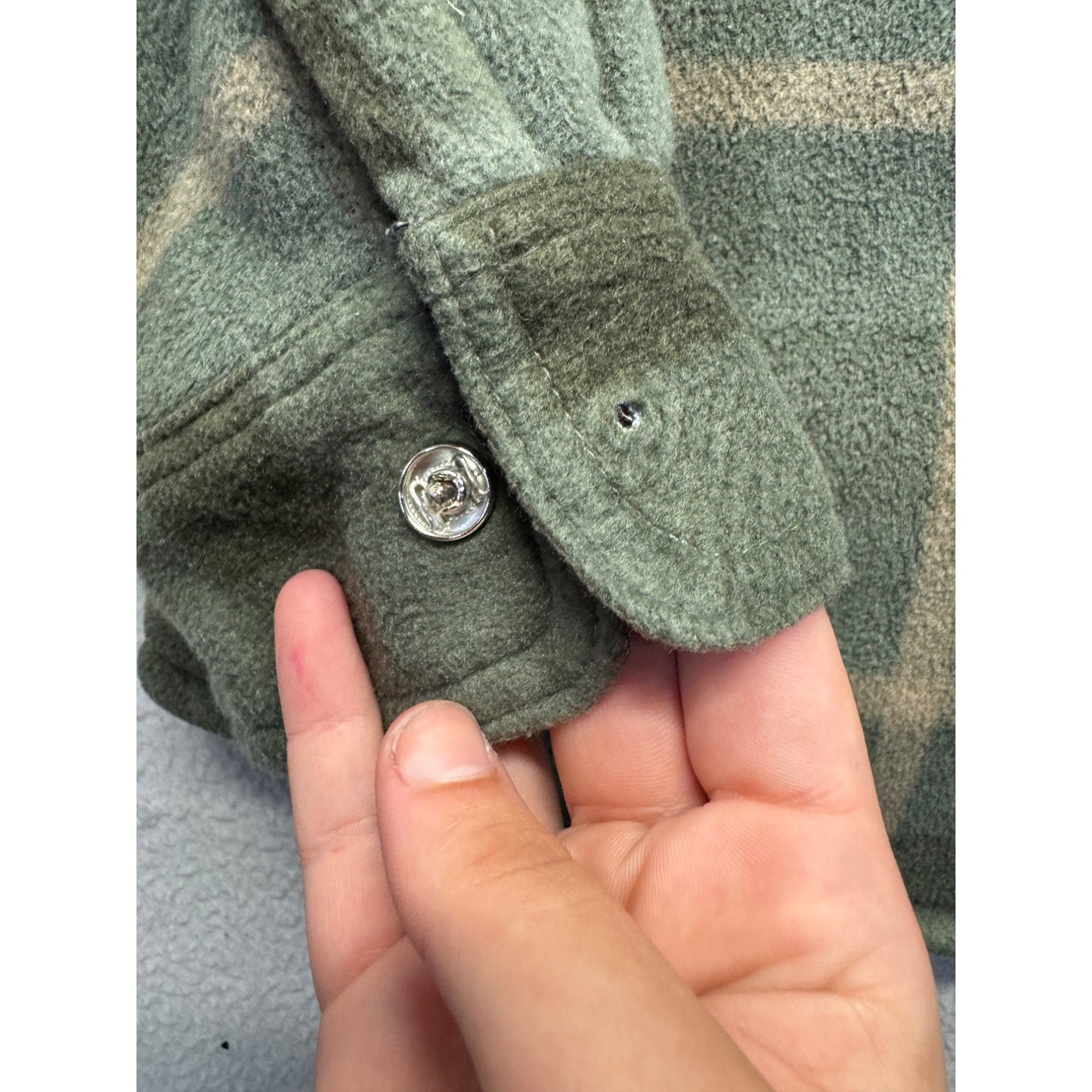 Voyager Green Plaid Sherpa-Lined Flannel Shirt Jacket Size L #128B