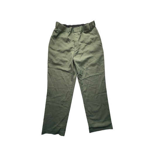 Botany 500 Mens Green Polyester Flat-Front Pants #7506