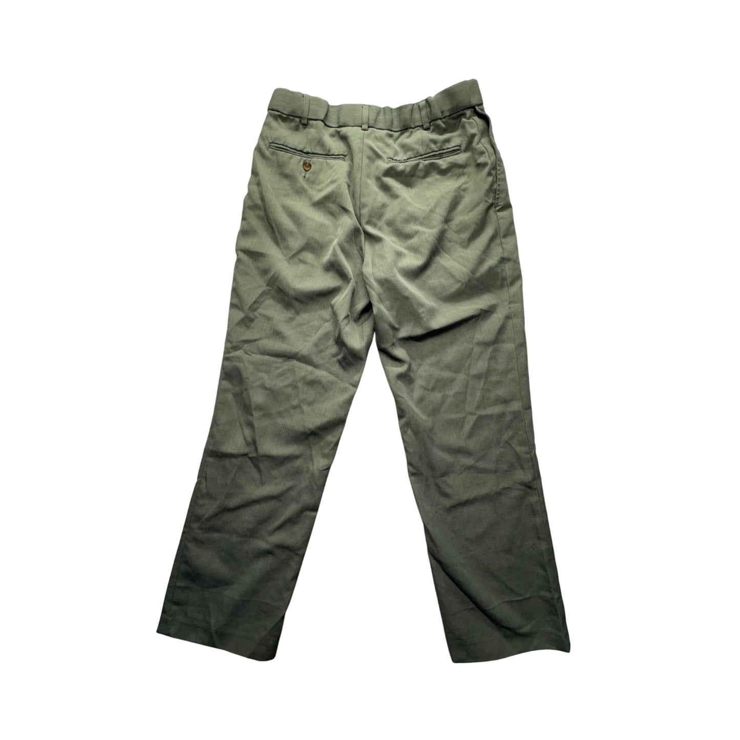 Botany 500 Mens Green Polyester Flat-Front Pants #7506